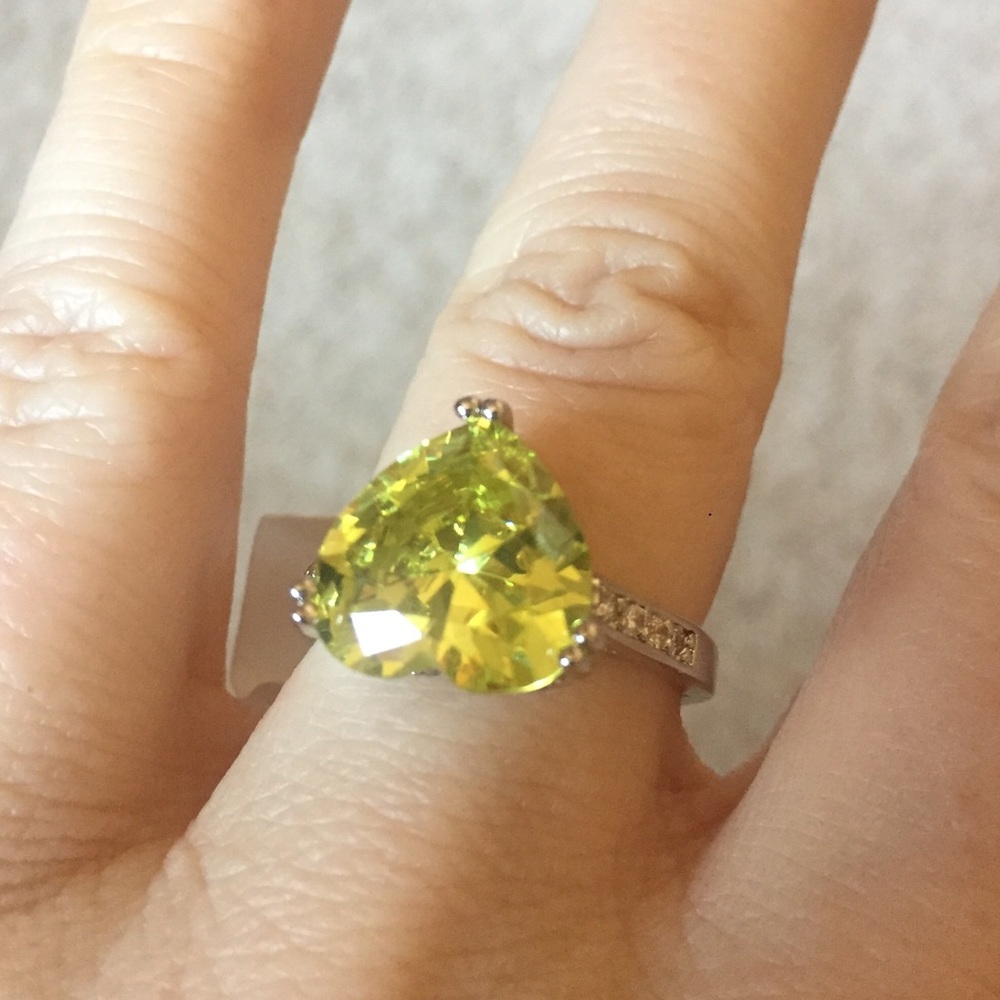 Peridot heart shaped ring.
